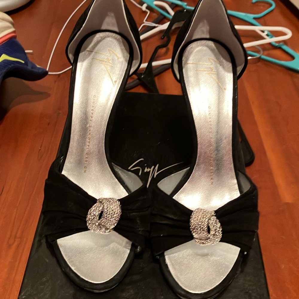 Stunning black stiletto evening shoes